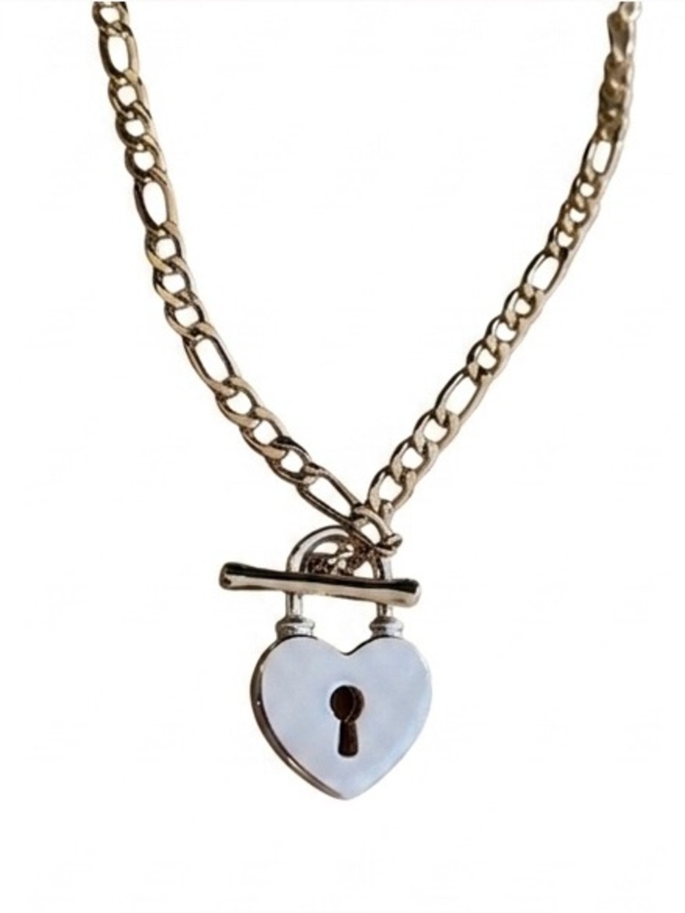 NWT Heart Lock Chain Necklace
